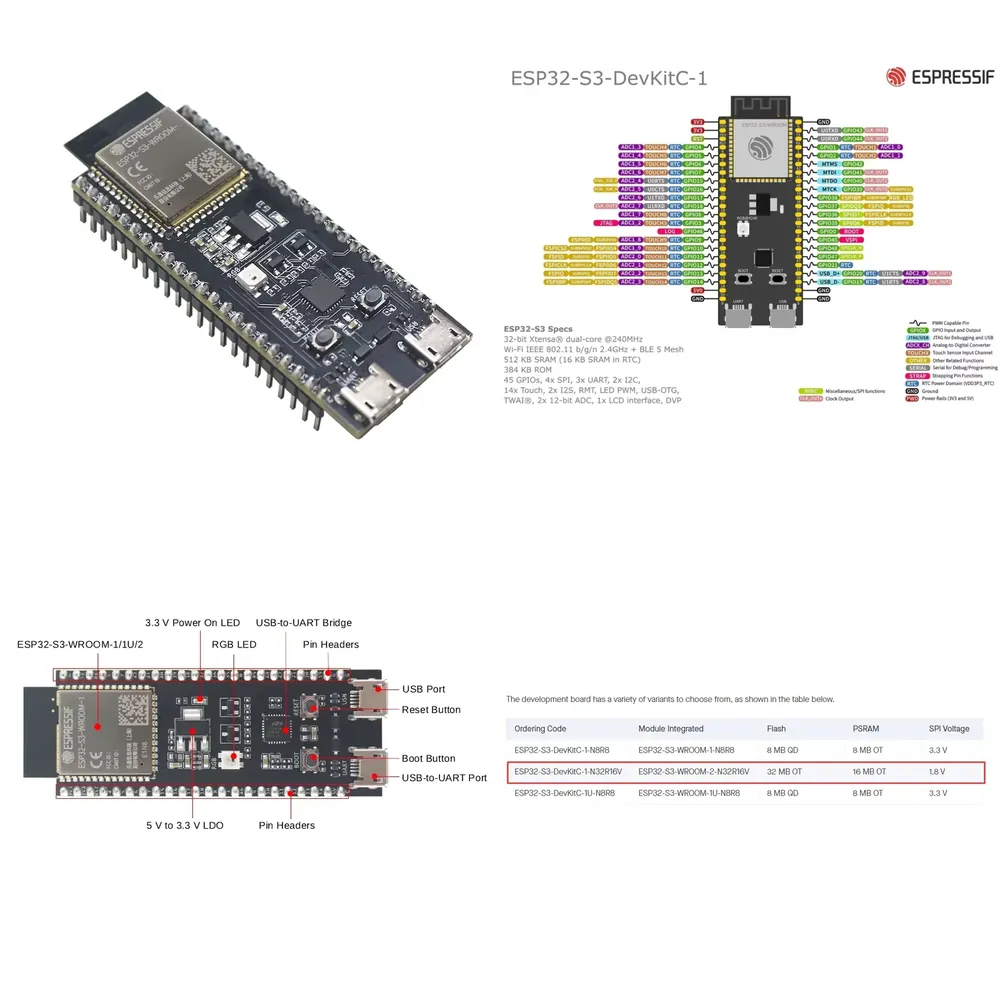 Esp32 Development Board - Scheda di Sviluppo Espressif ESP32-S3-DevKitC-1, con
